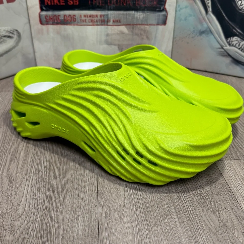 Crocs Echo Wave Lime Punch Volt Men Size 8, 9, 10, 11, 12 New Sandals Slipper - Picture 8 of 11